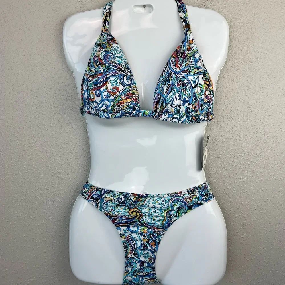 NWT Lauren Ralph Lauren Bikini Top and Matching Bottoms Size 6